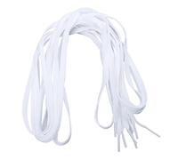 Uonlytech 2 Pairs 1.6M White 8Mm Polyester Flat Shoelaces for Canvas Shoes Casual Sneakers Basketball Trainers