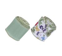 Uonlytech 2 Rolls 63mm Floral Wired Edge Ribbon Green Set - 5 Yards Each, Wired Bow Making Ribbon for Wrapping, Wedding, Home and Party Decoration