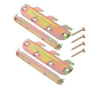 Uonlytech 2 Sets Bed Frame Brackets for Headboard with Screws, Invisible Iron Bed Rail Fasteners Hardware for Wooden Rail Connection and Bedroom Furniture Assembly