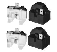 Uonlytech 2 Sets Refrigerator Starter Relay with Overload and Thermal Protector for Compressor, Ptc Relay Kit Compatible with Freezers, Mini Fridges, and Coolers