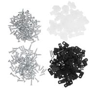 Uonlytech 200Pcs R-Type Cable Clips with Screws 6.4Mm Nylon Cord Fastener Wire Holder Clips for Outdoor Electrical Wire Management and Rope Light Installation, Black and White Mix