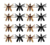 Uonlytech 200pcs Realistic Mosquito Animal Figures Small Insect Models Prank Halloween Party Decorations Black and Brown Miniature Bug Set