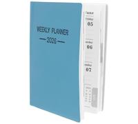 Uonlytech 2026 Weekly Pocket Planner A7 Hardcover Small Portable Calendar Notebook Lake Blue for Office Personal Travel Organizing and Date Book
