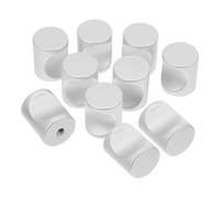 Uonlytech 20Pcs Aluminum Alloy Single Hole Round Cabinet Knobs, 16X20Mm Cylinder Drawer Pull Handles for Kitchen Wardrobe Cupboard Furniture Hardware, Matte Silver Finish