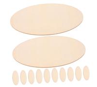 Uonlytech 20pcs Oval Wood Craft Pieces Natural Unfinished Wooden Chips for DIY Art Painting Educational Supplies Smooth Texture Creative Teaching Wood Slices