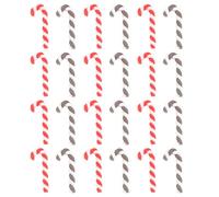 Uonlytech 20pcs Red and Coffee Polymer Clay Mini Candy Cane Christmas Accessories DIY Phone Ornament Craft Materials for Holiday Decoration