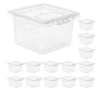 Uonlytech 20pcs Reptile Breeding Boxes Premium Pp Material Wear-resistant Safe to Use Detail Feeding Snake Cage for Crickets and Reptile Animals