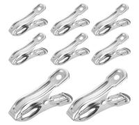 Uonlytech 20pcs Stainless Steel Greenhouse Clips with Strong Grip for Cord and Towels, Multifunctional Garden Clamps Suitable for Indoor and Outdoor Use, Sturdy Silver Metal Clips