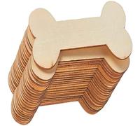 Uonlytech 20pcs Wooden Dog Bone Shaped Tags Unfinished Wood Cutouts DIY Writable Packing Labels Creative Craft Decoration for Home