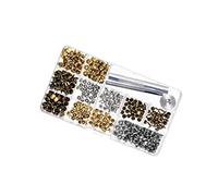 Uonlytech 240 Set Double Side Metal Snap Fastener Kit with Rivets for Leather Craft DIY Repairs Includes Installation Tools and Clear Storage Box for Belts Jackets Bags Shoes Hats