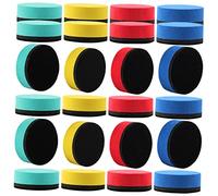 Uonlytech 24Pcs Magnetic Dry Erase Eraser Versatile Eva Round Board Cleaners for School Office Home Use Bright Colors for Writing and Drawing