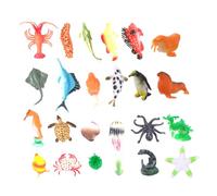 Uonlytech 24pcs Ocean Animal Figurines Set, Colorful PVC Marine Life Desktop Ornaments with 12pcs Type A 12pcs Type B, Mini Sea Creatures Sculpture for Home, Office, Fish Tank Decoration
