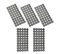 Uonlytech 250Pcs Waterproof Round Number Stickers 1-50 Self-Adhesive Labels 2.54Cm Black for Office Organization, Classification, and Identification