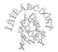 Uonlytech 26Pcs Alloy Rhinestone Letter Charms for DIY Jewelry Making Capital Alphabet Pendants for Bracelets and Necklaces Personalization
