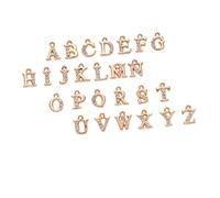 Uonlytech 26Pcs Alphabet Pendant DIY English Letter Charms for Jewelry Making with Rhinestones for Bracelets Necklaces Keychains Handmade Decor