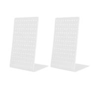 Uonlytech 2Pcs 120-Hole White Acrylic Earring Stand Jewelry Organizer Display Rack for Earrings Storage and Shop Use