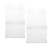 Uonlytech 2pcs Acrylic Brochure Holder - Suction Cups Easy Installation Wall Mounted Magazine Holder For Office Bathroom - Pamphlet Organizer Acrylic File Organizer For Business