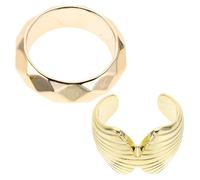 Uonlytech 2PCS Acrylic Geometric Irregular Wide Cuff Bracelets for Women, Vintage Stackable Arm Bangles Set, Modern Open-End Arm Accessories for Fashion and Everyday Wear