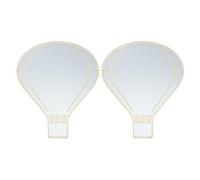 Uonlytech 2Pcs Acrylic Hot Air Balloon Shape Wall Mount Mirrors with Wooden Frame, Nordic Style Irregular Acrylic Mirrors for Bathroom, Playroom, Entryway Decoration