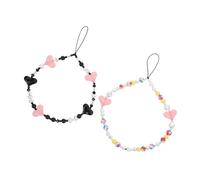 Uonlytech 2pcs Acrylic Phone Chain Heart Hanging Strap Diy Phone Rope for Mobile Hanging Charm