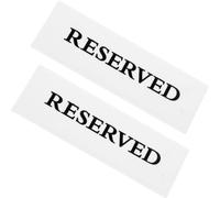 Uonlytech 2pcs Acrylic V Shaped Game Reserved Sign for Tables with White Colour and Decorative Style, for Meetings and Banquets, Sturdy Material with Good Craftsmanship