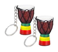 Uonlytech 2Pcs African Drum Keychain Pendant Dark Three-Color Design, Musical Key Ring Ornament for Backpack and Handbag Hanging Decor, Unique African Drum Souvenir