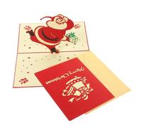 Uonlytech 2pcs Christmas Cards with Festive Tree Santa Designs Holiday Greeting Cards Pack for Messages Smooth Writing Paper for Xmas Party Celebration and Seasonal Wishes