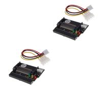 Uonlytech 2pcs Compact Flash i to Hdd Adapter 3.5 Inch with 3 Led Indicators Black Supports Power Cable Included