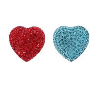 Uonlytech 2PCS Crystal Fridge Magnets Bling Bling Heart Shape Refrigerator Magnet Stainless Steel Magnet Decal For Kitchen Office School Home