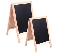 Uonlytech 2Pcs Double-Sided Wooden Chalkboard for, Freestanding Small Erase Whiteboard with Foldable Frame, Multi-Function Classroom Blackboard for Drawing and Writing (19X30Cm 25X40Cm)