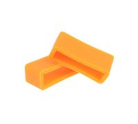 Uonlytech 2Pcs Durable Silicone Watch Band Rings Flexible Positioning Buckles for Strap Loop Replacement Movable Orange Watch Strap Holders for Easy Installation