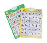 Uonlytech 2pcs Educational Audio Flipchart for Toddlers Boys and Girls Learning Chart Abc Safe Material