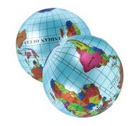 Uonlytech 2Pcs Inflatable Globe Ball World Map Geography for Portable Learning Tool for Early Childhood Exploration and