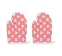 Uonlytech 2Pcs Insulated Baking Gloves for Kids Cooking Mitts Mini Oven Mitts Cute Small Pink Oven Mitts for Children Play Safe Backing Cooking BBQ (Pink Heart)