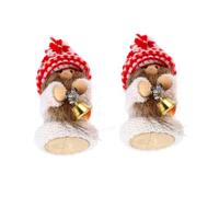 Uonlytech 2Pcs Knitted Christmas Doll Pendants with Bells Xmas Hanging Ornaments Xmas Tree Decorations Creative Elderly Figure Adornment for Holiday Party and Home
