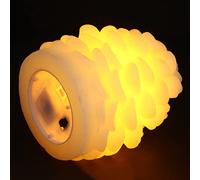 Uonlytech 2pcs Led Electronic Flameless Candle Pine Cone Shaped Night Lamp Romantic Paraffin Light Party Decor for Bedroom Home Party Illumination