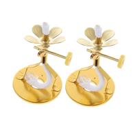 Uonlytech 2Pcs Lotus Oil Lamp Wick Holder Gold Candlestick for Buddhist Temple Prayer Pooja Accessory and Home Decoration Ornament