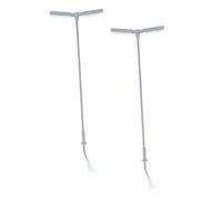 Uonlytech 2pcs Miniature Street Lamp Posts with Warm White LED Lights Durable DIY Model Railway Garden Decor for Oo Scale Sand Table Building and House Accessories