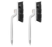 Uonlytech 2Pcs Multi-Function Rotating Hard Bristle Cleaning Brush Set for Bathroom Tiles and Window Tracks, Crevice Scrub Tool for Narrow Gaps and Floor Grooves, White Household Cleaning