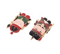 Uonlytech 2pcs Nutcracker Brooch - Enamel Nutcracker Soldier Lapel Pin - Metal Collar Pin Clips for Women’s Clothing or Bags, Birthday Christmas Jewelry