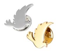 Uonlytech 2pcs Peace Dove Brooch Pins Set, Metal Lapel Pins for Adults, Gold and Silver Alloy Bird Badge, Charity Event Accessories, Symbol of Justice and for Women