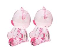 Uonlytech 2Pcs Pink Crystal Bear Sculpture Miniature Figurines Decorative Animal Ornaments for Home Desk Decor Collectible Paperweights Suitable for Gifts and Educational Display