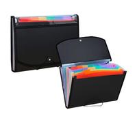 Uonlytech 2pcs PVC Accordion File Folder Multi Compartment Document Organizer for Home Office Storage Lightweight and Filing for Papers Receipts and More