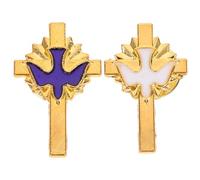 Uonlytech 2pcs Religious Brooch Set Peace Dove and Jesus Cross Lapel Pins Christian Badge Pins for Baptism Communion Party Decorations
