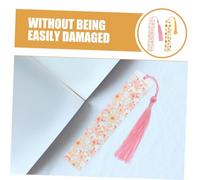 Uonlytech 2pcs Resin Bookmarks with Tassel Delicate Dried Flower Page Markers for Students and Readers Lightweight Transparent Floral Design Gifts