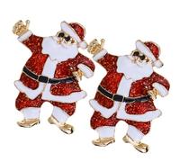 Uonlytech 2pcs Santa Claus Brooch Pin Christmas Metal Lapel Pin Xmas Clothing Decoration Cartoon Brooch for Holiday Outfit Accessory