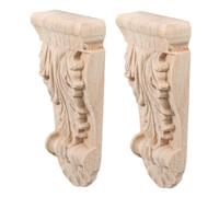 Uonlytech 2pcs Solid Wood Carved Corbels European Style Door Corner Decor Ornate Wooden Appliques for Home Furniture Unique Roman Column Embellishments for Seamless Integration