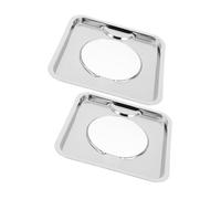 Uonlytech 2pcs Square Stainless Steel Gas Burner Drip Pans Heavy Duty Gas Stove Protector Replacement Drip Trays for Home Kitchen Use
