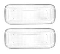 Uonlytech 2pcs Stainless Steel Lid Storage Basket with Drainage, Rectangular Chopstick Organizer and Utensil Holder for Kitchen Cabinet and Sink Storage, Small Silverware Strainer Basket