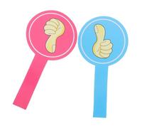 Uonlytech 2pcs Teacher Voting Paddles Classroom Participation Tools with Blue Thumbs Up and Pink Thumbs Down Signs Single-sided Foam Boards for Student Feedback and Interactive Learning